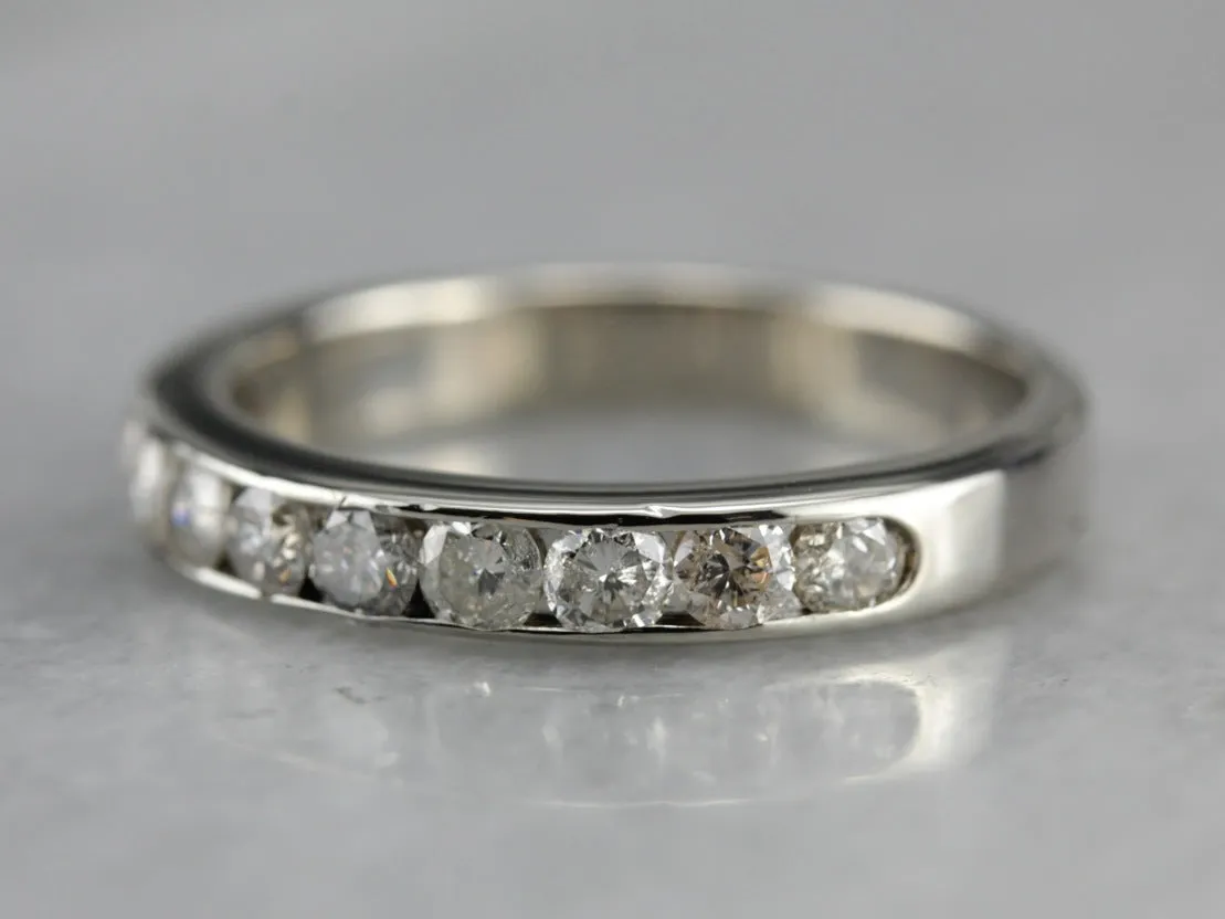 0.80 Carat Channel Set Diamond Band in White Gold