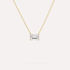 1 carat Emerald Floating Diamond Necklace