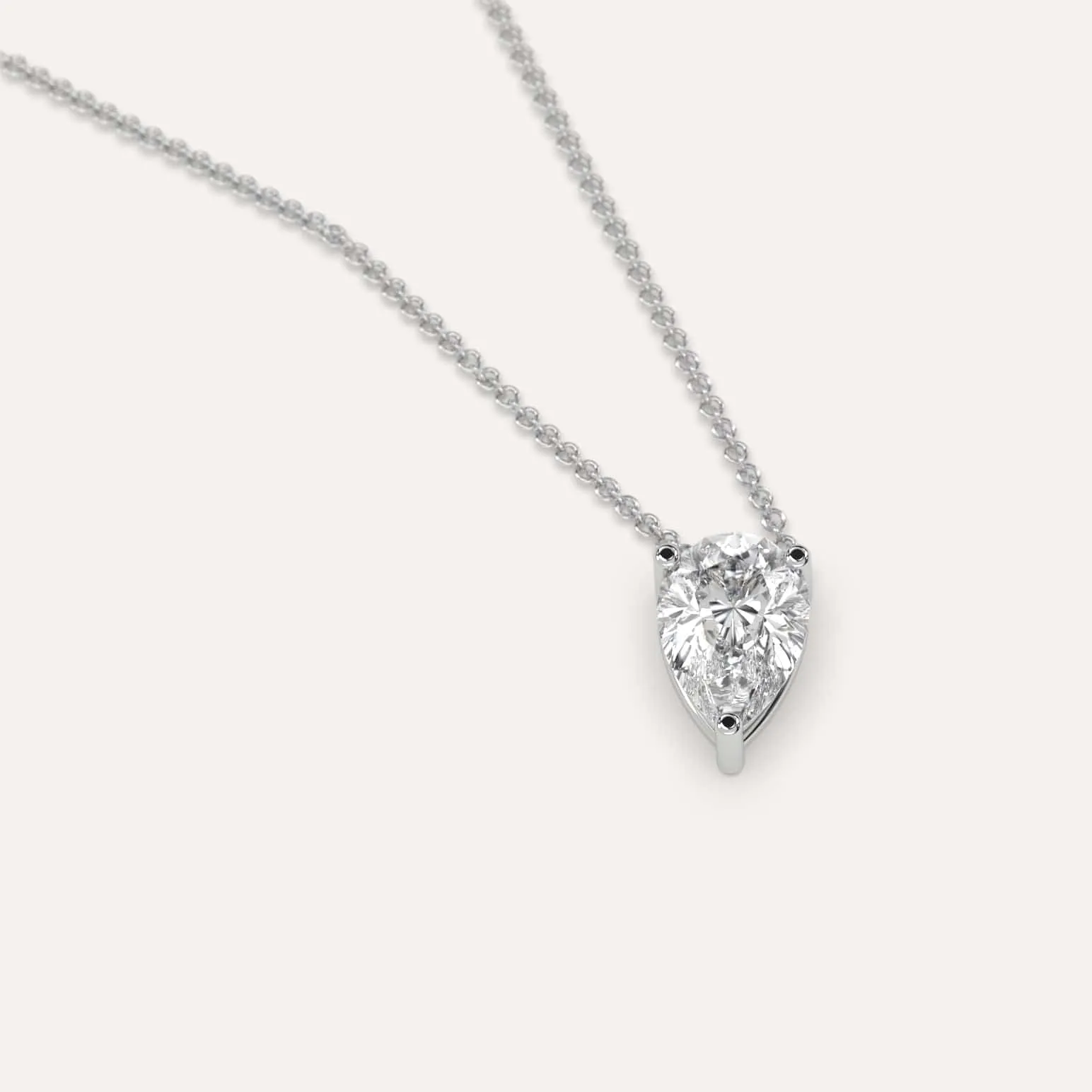 1 carat Pear Floating Diamond Necklace