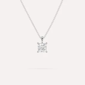 1 carat Princess Diamond Pendant Necklace