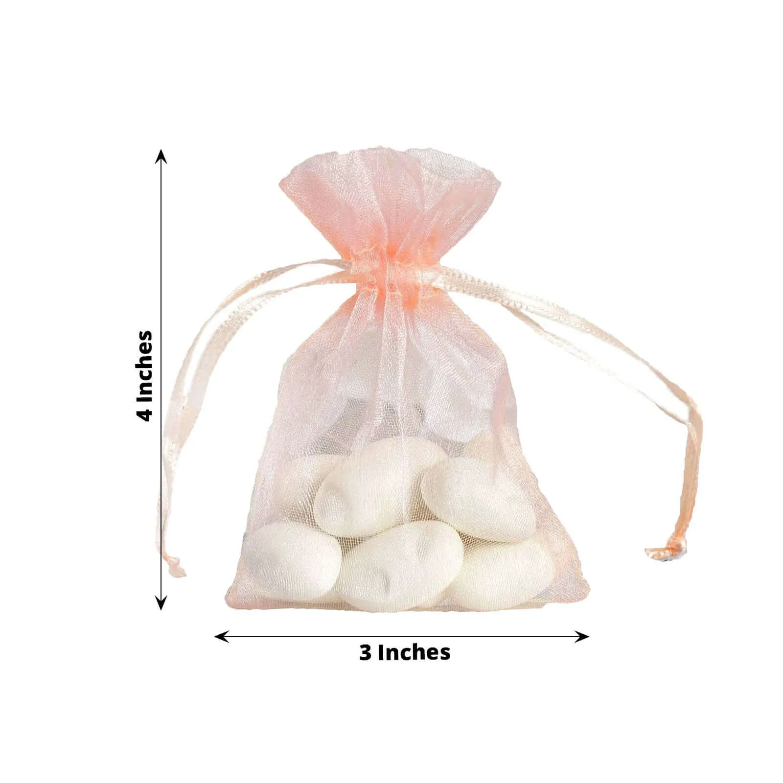 10 Pack 3"x4" Blush Organza Drawstring Wedding Party Favor Gift Bags - Clearance SALE