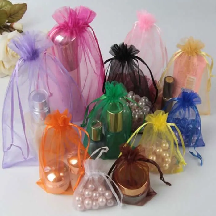 10 Pack 3"x4" Blush Organza Drawstring Wedding Party Favor Gift Bags - Clearance SALE