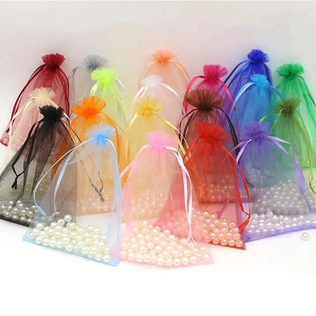 10 Pack 3"x4" Blush Organza Drawstring Wedding Party Favor Gift Bags - Clearance SALE