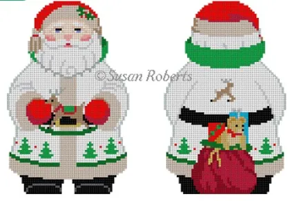 1254 White Tree Coat Santa - 2 Sided