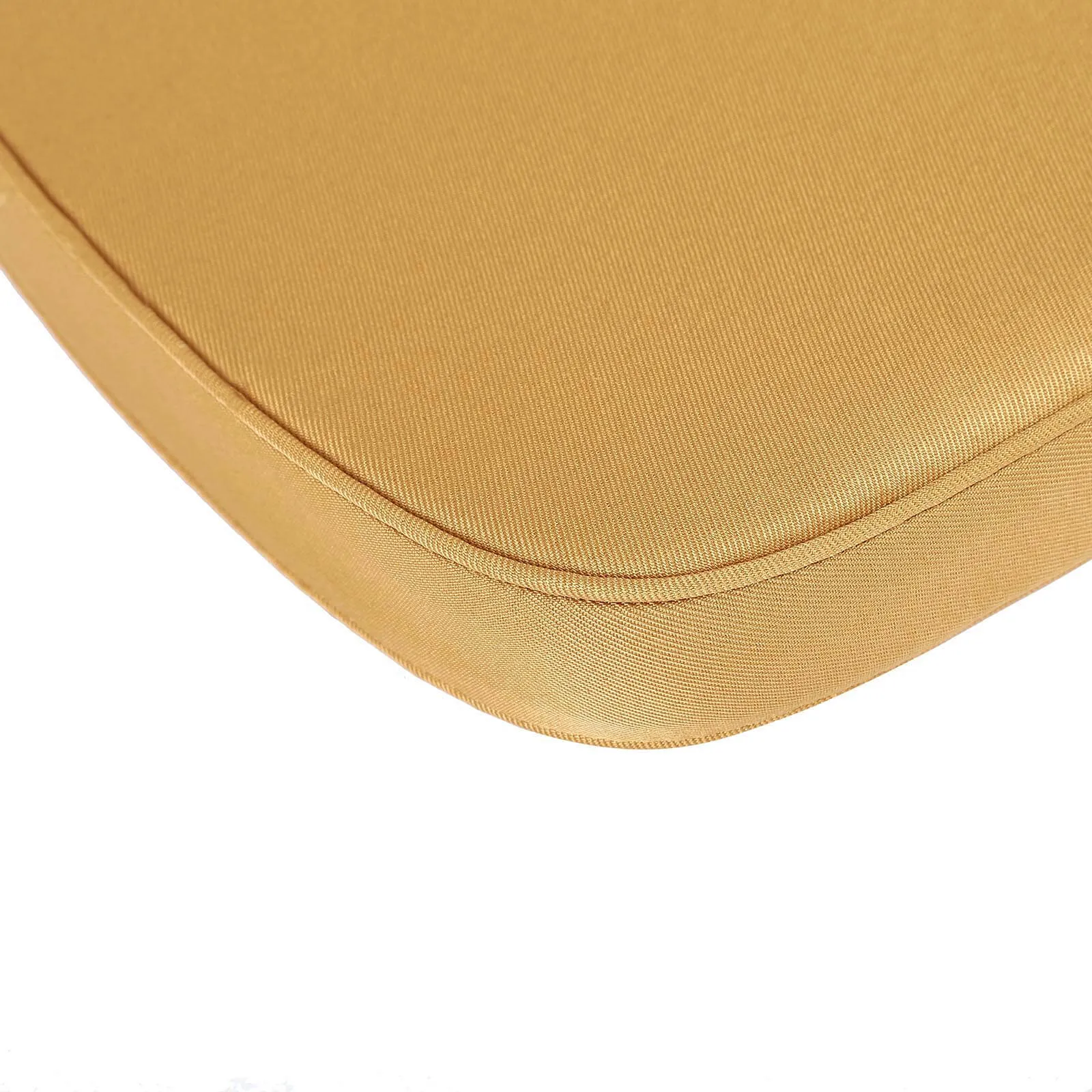 1.5" Thick Gold Chiavari Chair Pad, Memory Foam Seat Cushion With Ties and Removable Cover