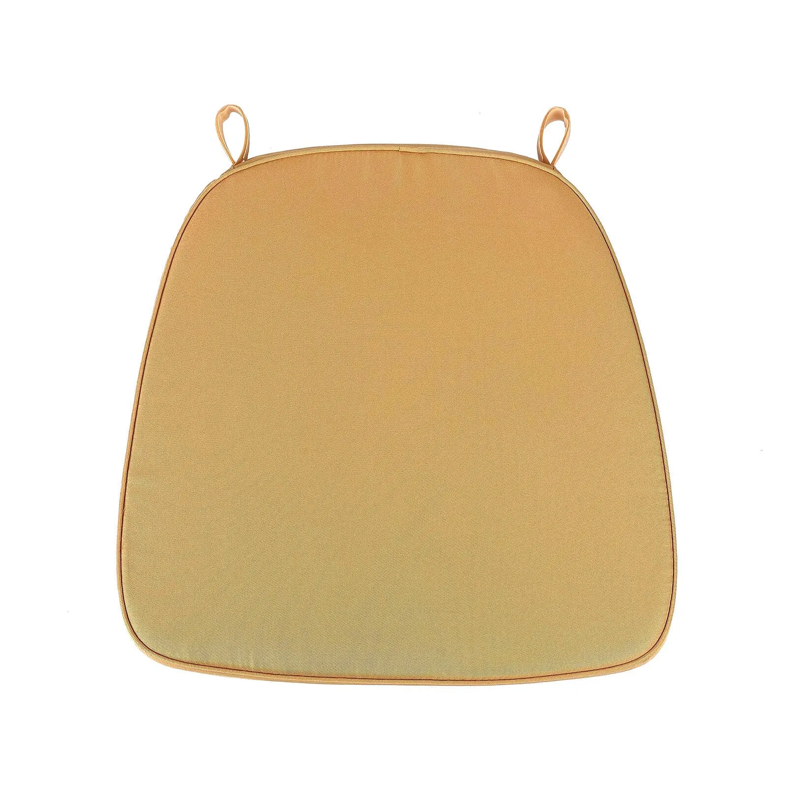 1.5" Thick Gold Chiavari Chair Pad, Memory Foam Seat Cushion With Ties and Removable Cover