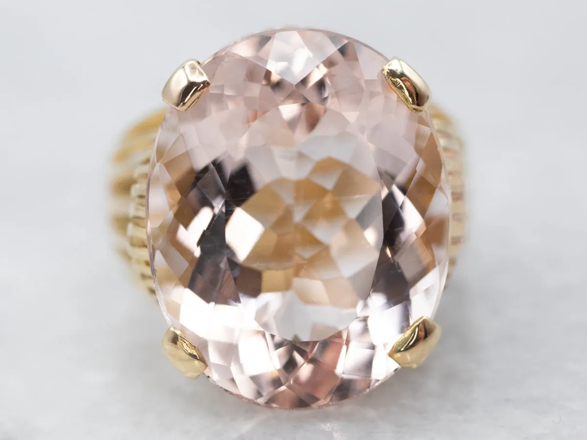 18-Karat Gold Morganite Statement Ring