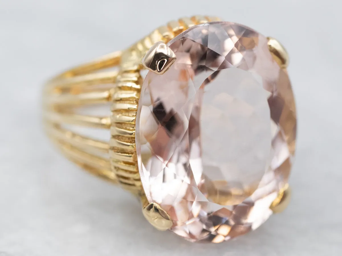 18-Karat Gold Morganite Statement Ring