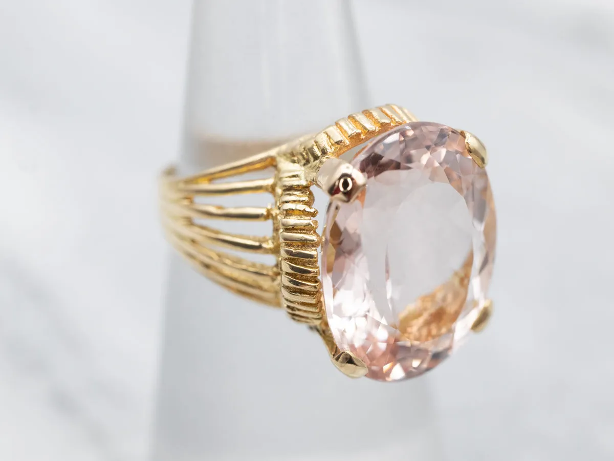 18-Karat Gold Morganite Statement Ring