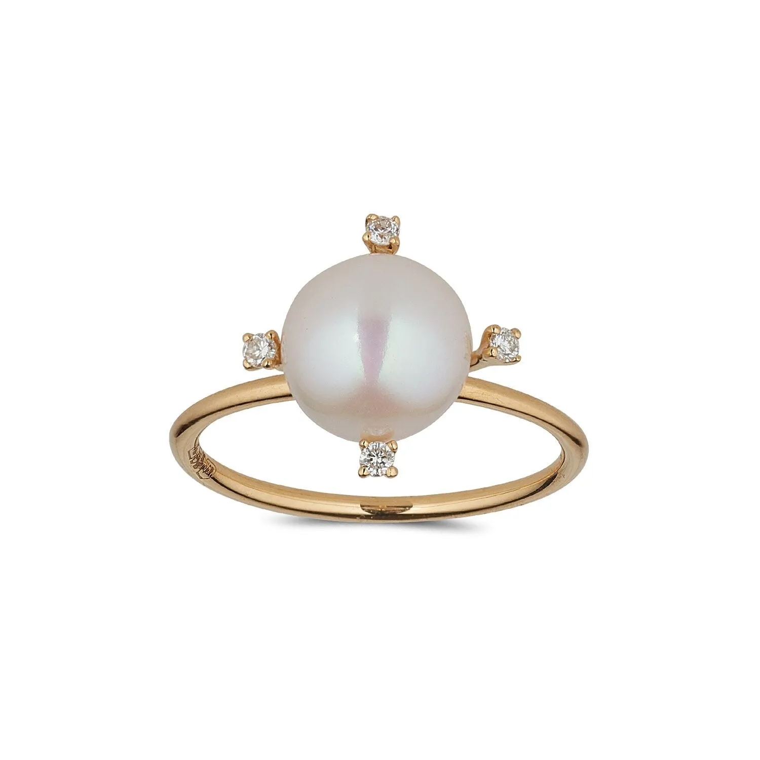 18kt Gold Pearl & Diamond Ring