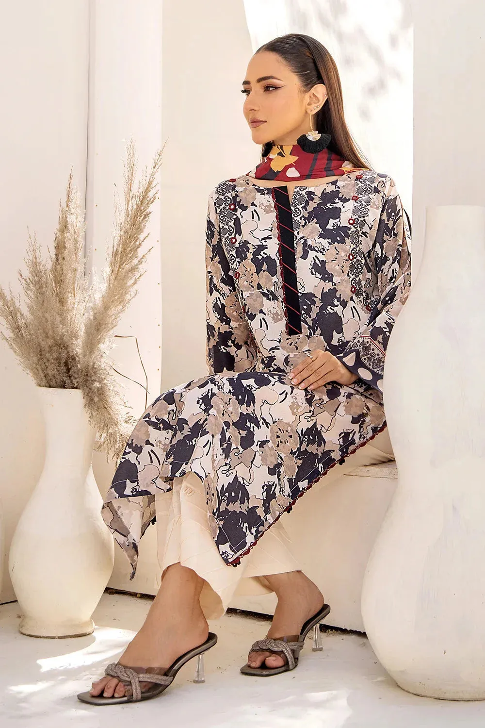 2PC Unstitched Printed Lawn Shirt and Dupatta KSD-2480