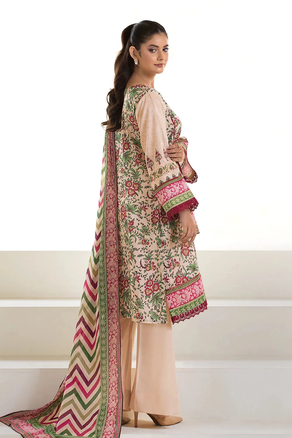 2PC Unstitched Printed Lawn Shirt and Dupatta KSD-2631