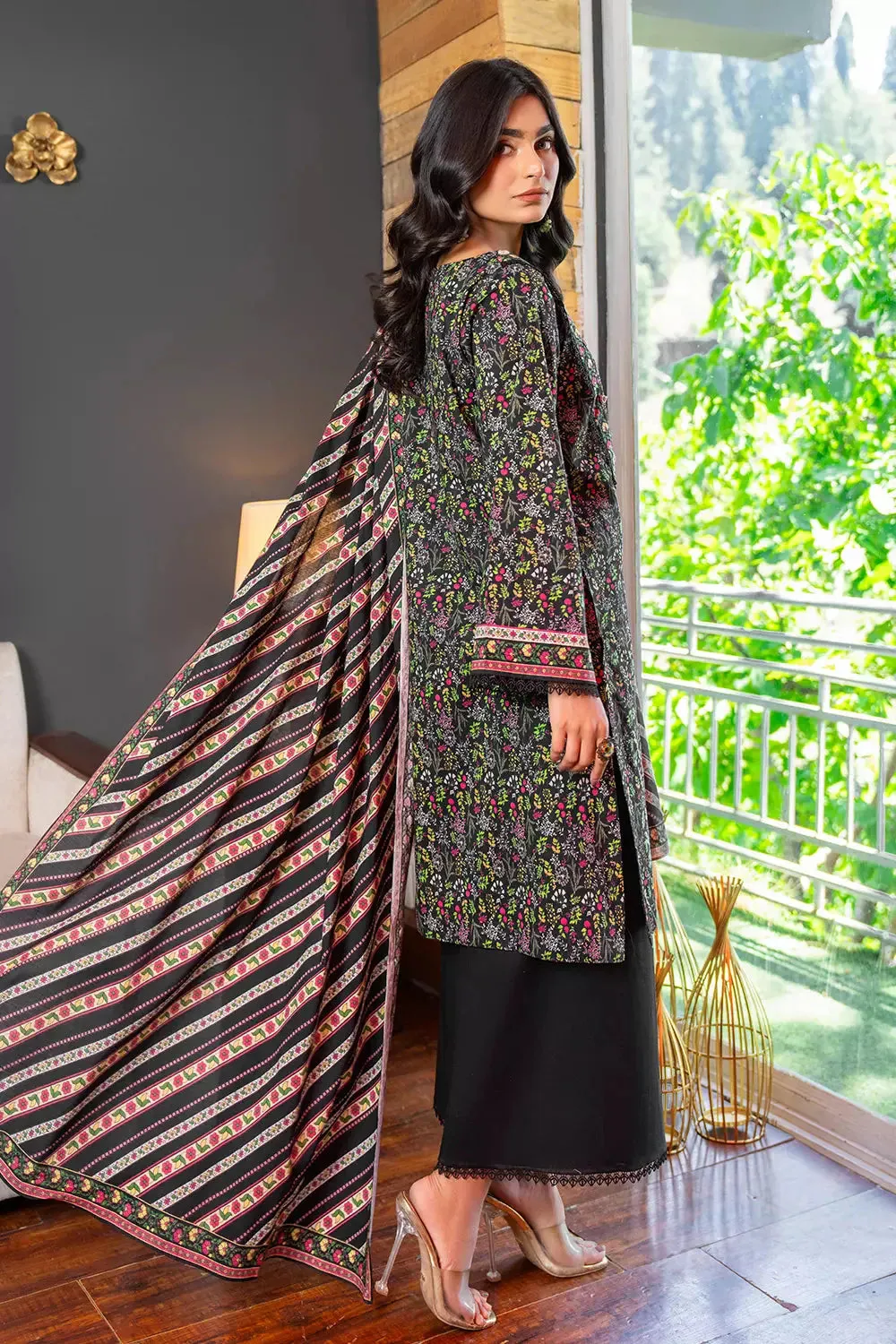 2PC Unstitched Printed Lawn Shirt and Dupatta KSD-2829