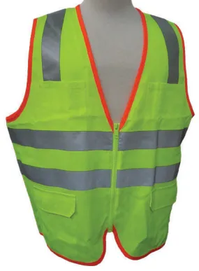 3A Safety - ANSI Certified Safety Vest with Contrasting Outline Lime Color Size XXX-large