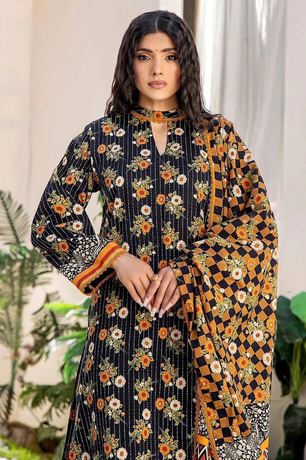 3PC Printed Unstitched Lawn Suit KLA-2426