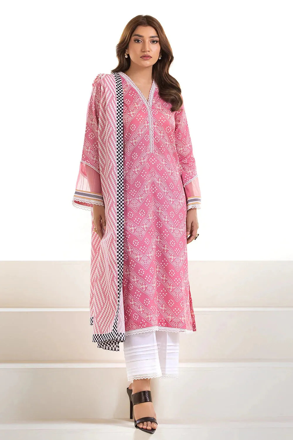 3PC Printed Unstitched Lawn Suit KLA-2750