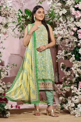 3PC Printed Unstitched Lawn Suit KLA-2794