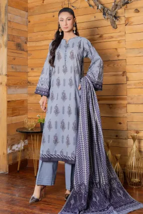 3PC Printed Unstitched Lawn Suit KLA-2801