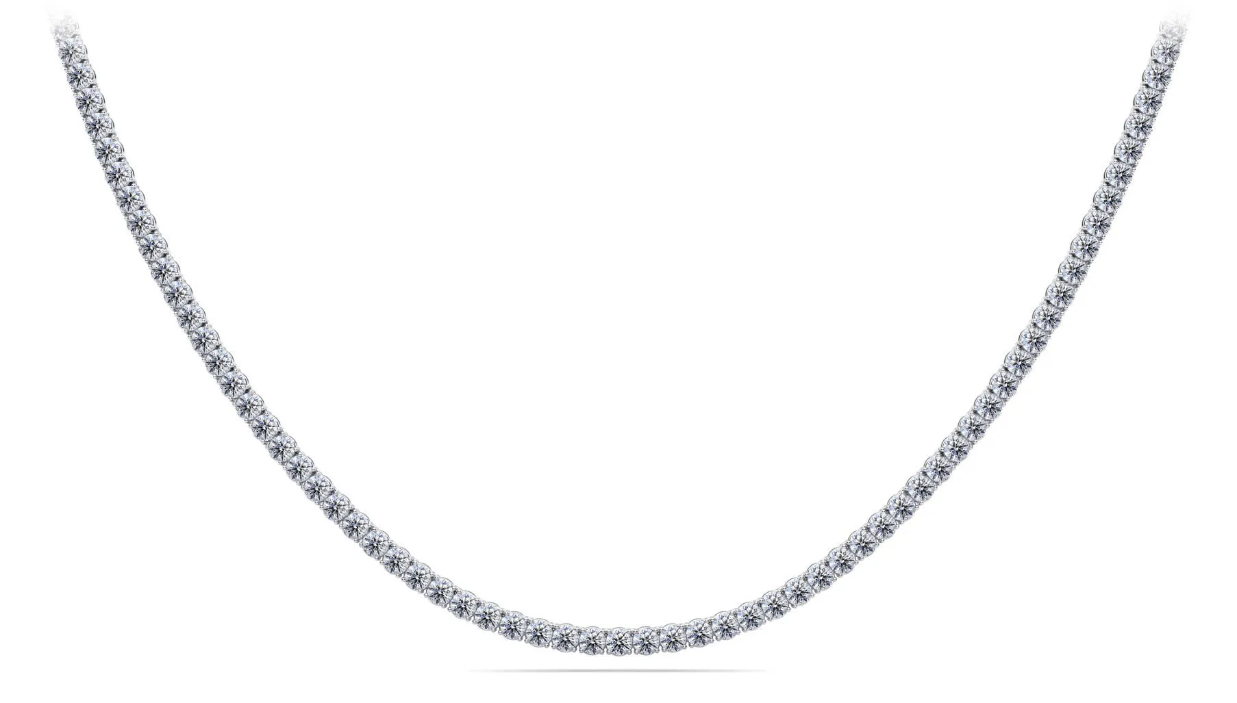 4 Prong Riviera Diamond Necklace with 11.61 ct.(finished) 2.8mm