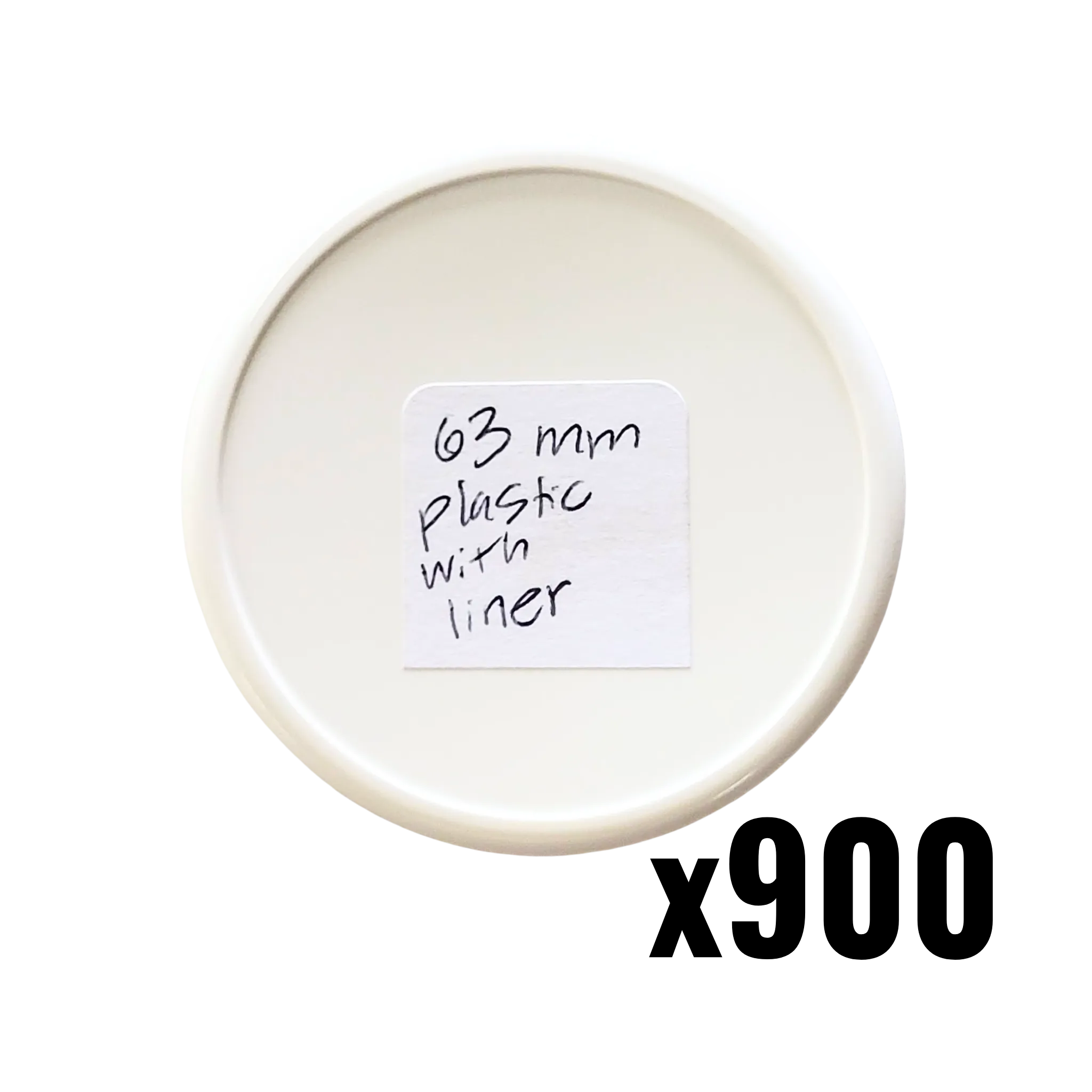 63mm Plastic Lids with Liner