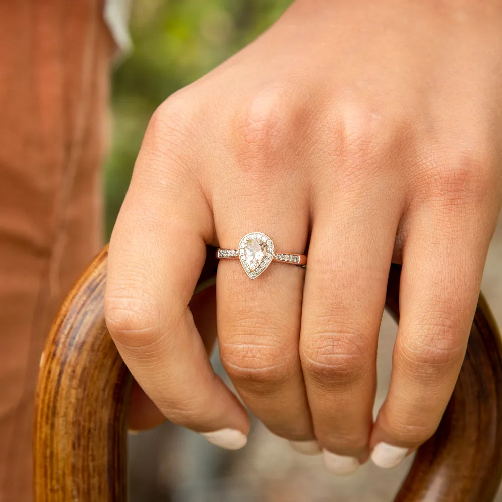 9ct Rose Gold 0.60 Carat 7x5mm Morganite and Diamond 0.20ct Ring