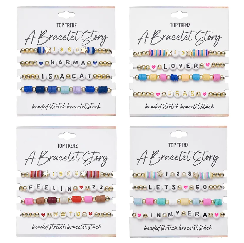 A Bracelet Story - Eras Edition Beaded Stretch Bracelets (4 bracelets per card)