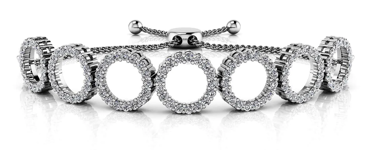 Adjustable Circle Link Diamond Bracelet with 2.52 ct.(finished) 1.6mm