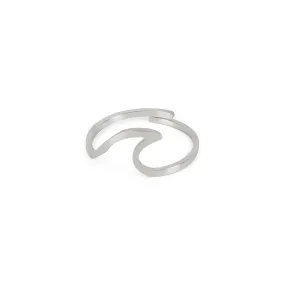 Adjustable Minimal Wave Ring - Silver