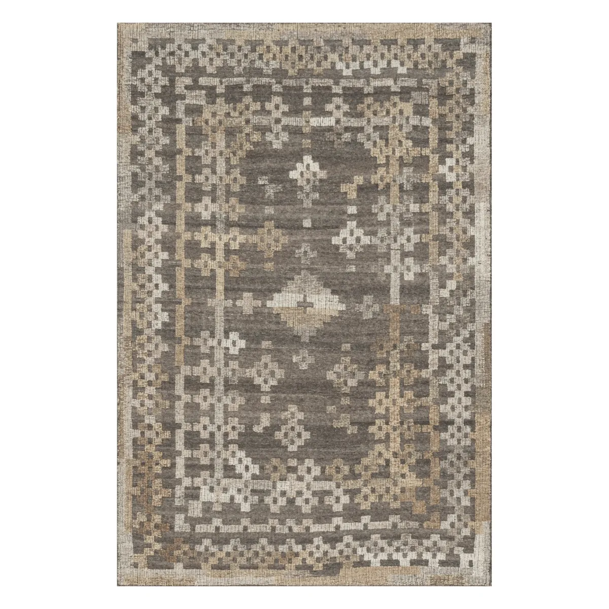 Akina Hand Woven Rug in Charcoal/Taupe