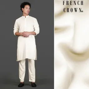 Albescent Cream Subtle Sheen Viscose Kurta Set