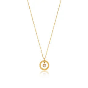 Alea Numeral Stone Necklace - Gold