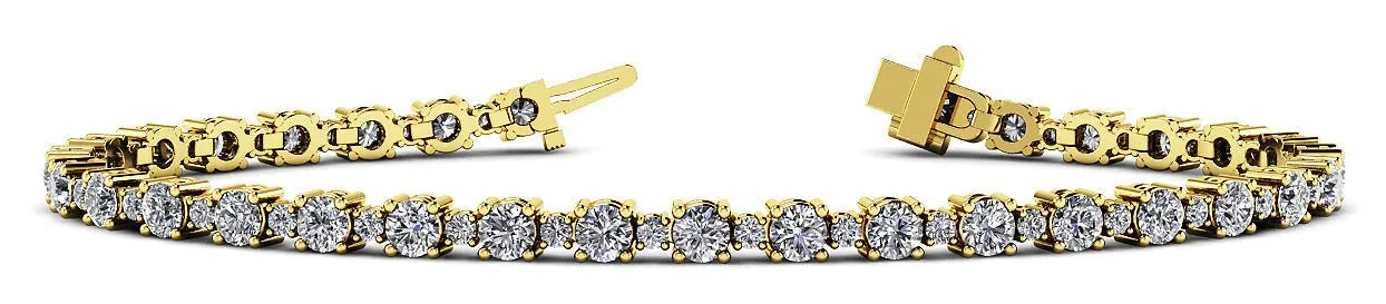 Alternating Diamond  Tennis Bracelet with 6.39 ct.(finished) 2mm, 3.6mm