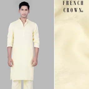 Apricoat Cream Subtle Sheen Viscose Kurta