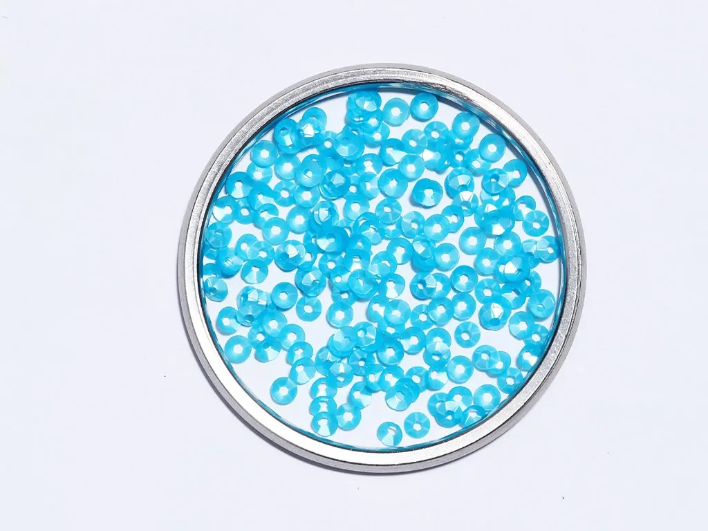 Aqua Blue Centre Hole Bowl Plastic Sequin- 4 mm