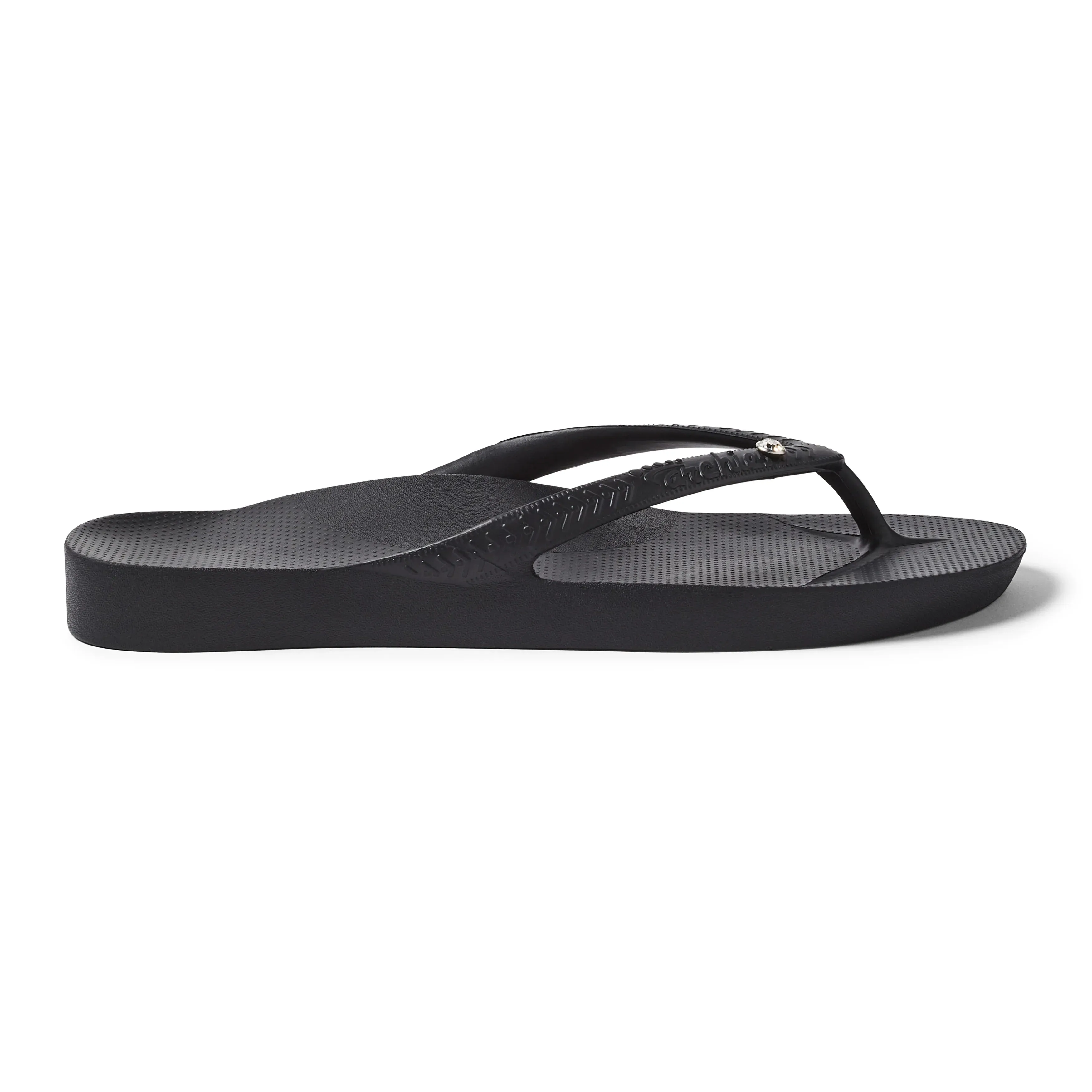 Archies Arch Support Flip Flops in Crystal Black