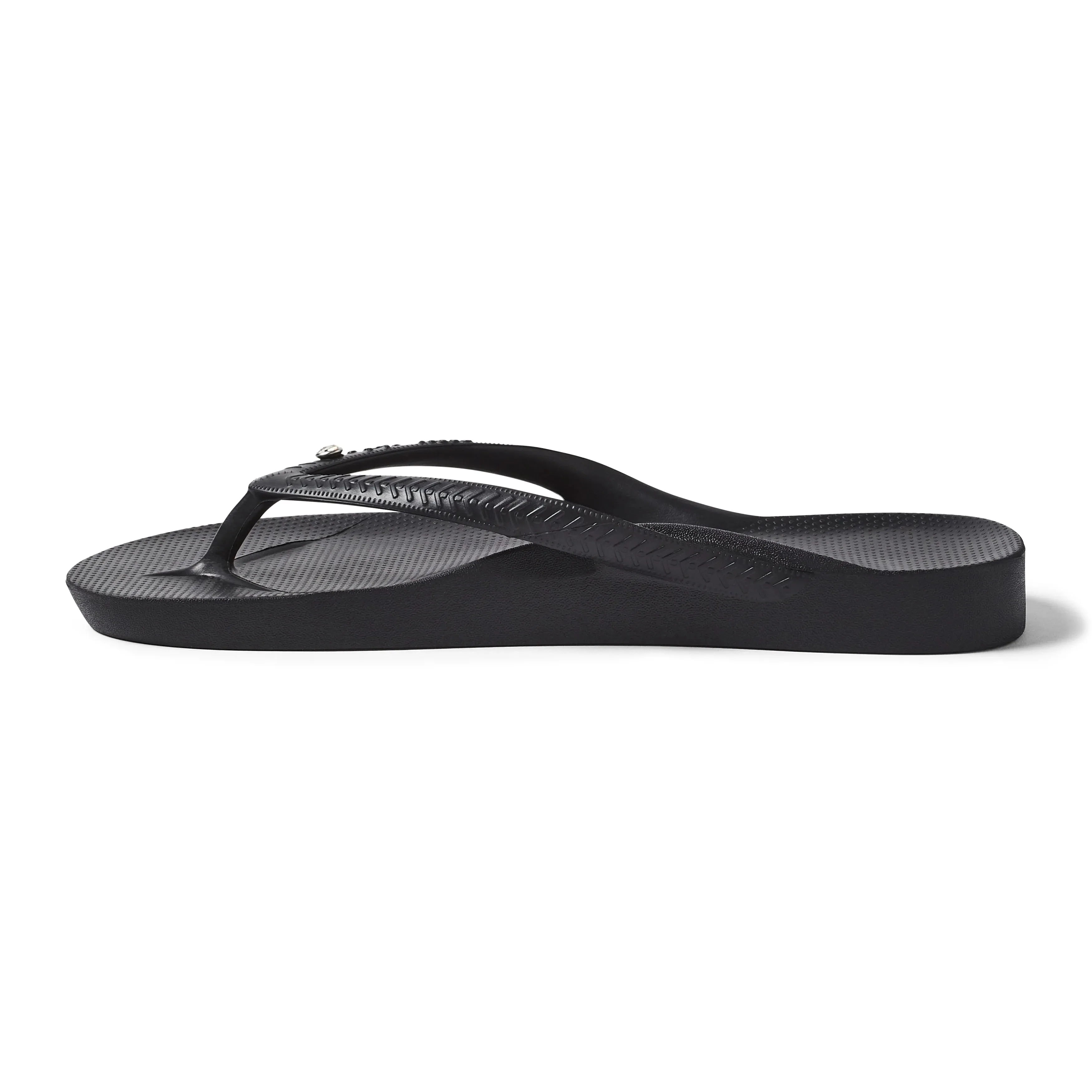 Archies Arch Support Flip Flops in Crystal Black