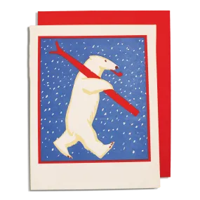 Archivist - Card 18x13 - Christmas Skiing Polarbear