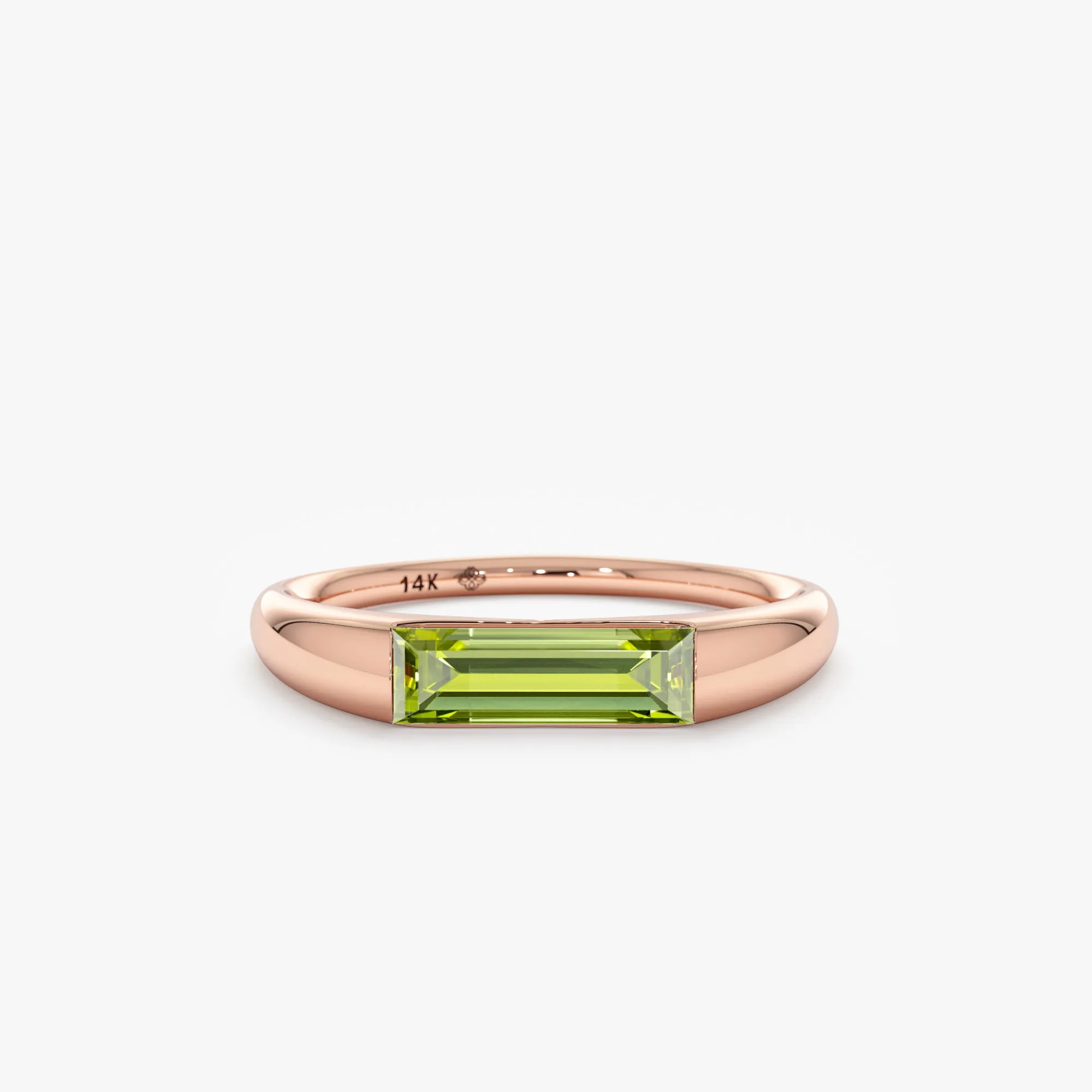 Baguette Peridot Signet Ring, Arielle