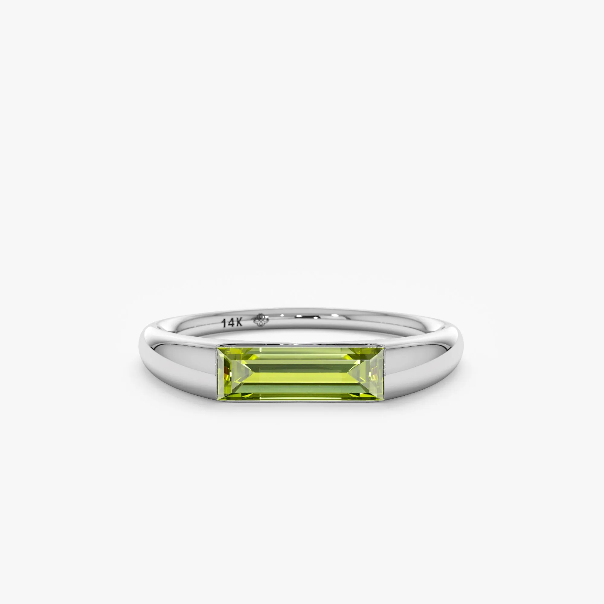 Baguette Peridot Signet Ring, Arielle