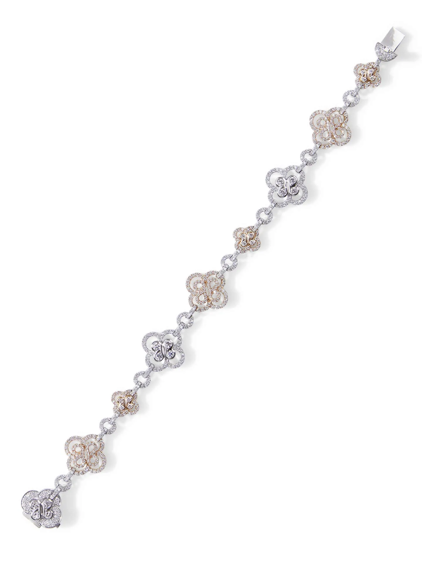 Be Boodles Platinum and Rose Gold Diamond Bracelet