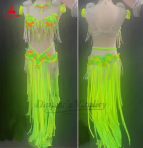 Belly Dance Costume Women High-end Customsized Bra Top tassel Skirt 2pcs Oriental Performance Suit Girl's Belly Dancing Outfit