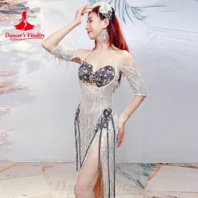 Belly Dance Costumes Set for Women Tassel Robe bra Custom Adult Children Shaabi Balady Saidy Performance Wear Outfit