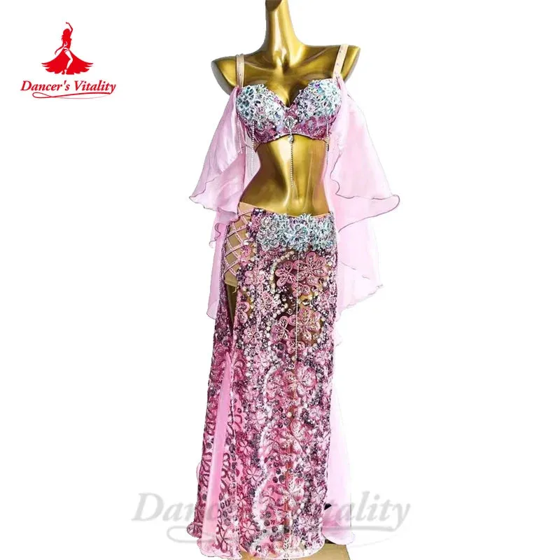 Belly Dance Performance Suit for Women Senior Bra lace Long Skirt 2pcs Adult Children Oriental Belly Dance Competiton Outfit