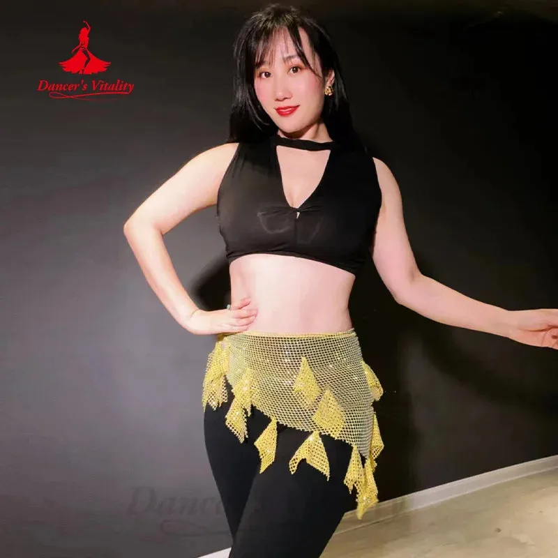 Belly Dancing Belt Customized Mesh Triangle Hip Scarf Women's BellyDance Performance Clothing Oriental Dance Accessories