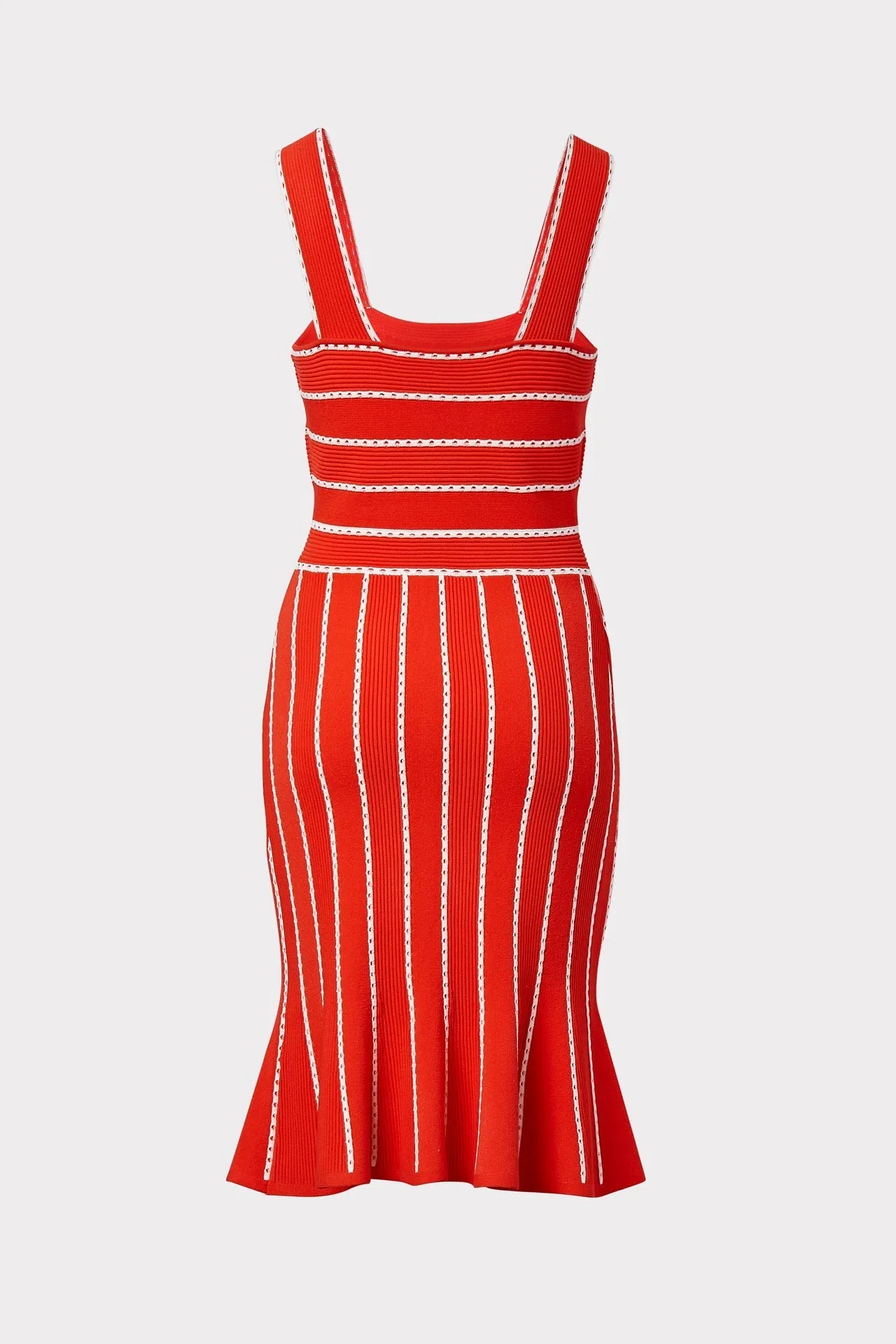 Bicolor Stripe Fit & Flounce Dress