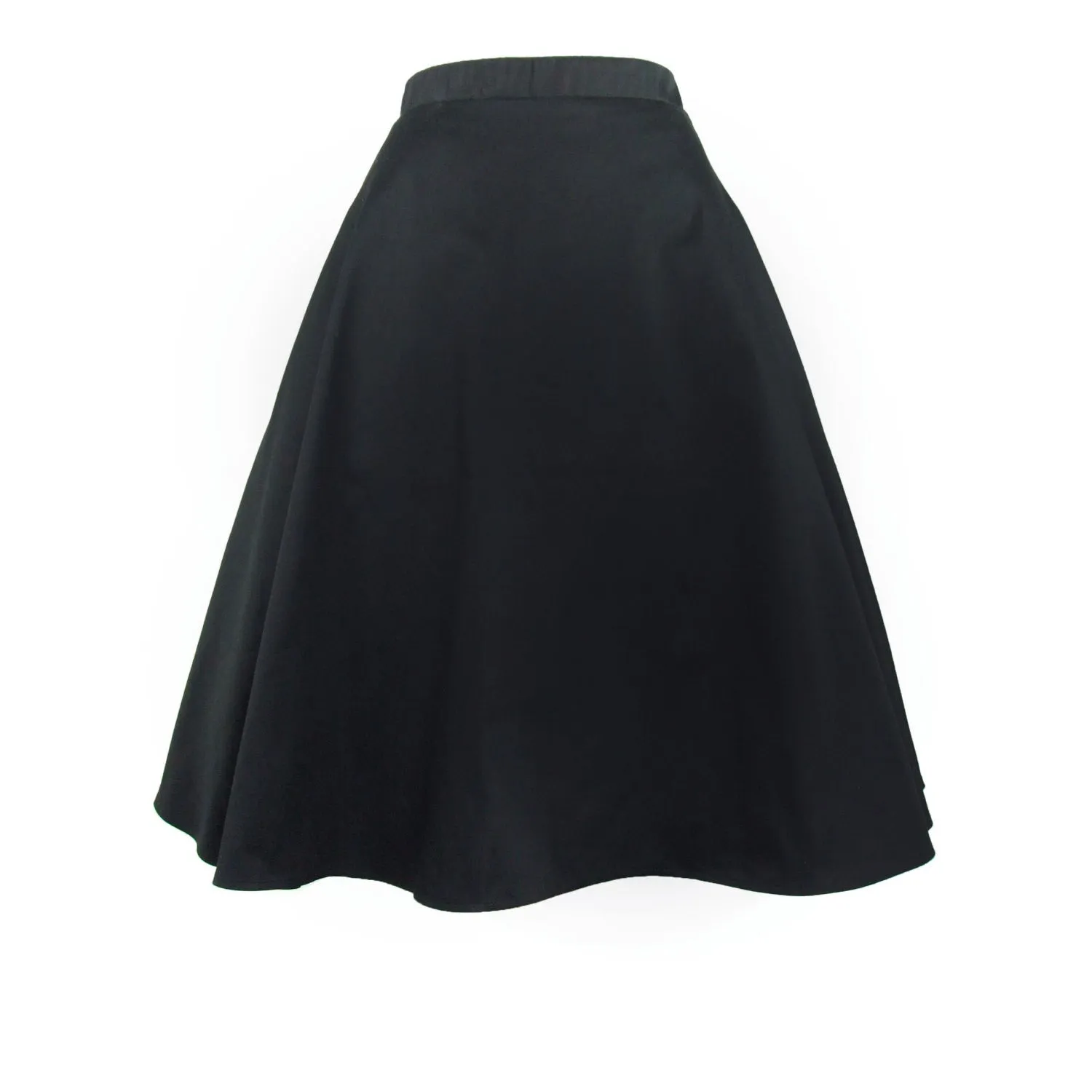 Black  Full  Circle  Skirt #FS-B643