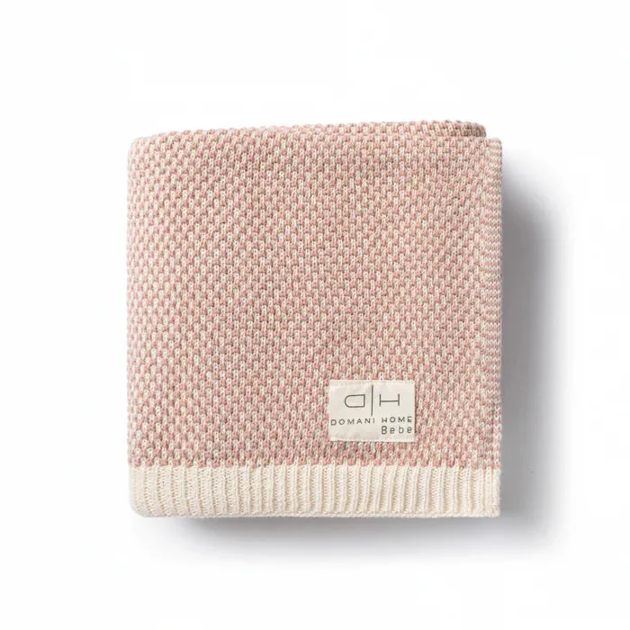 blanket brunello knit - rose blush