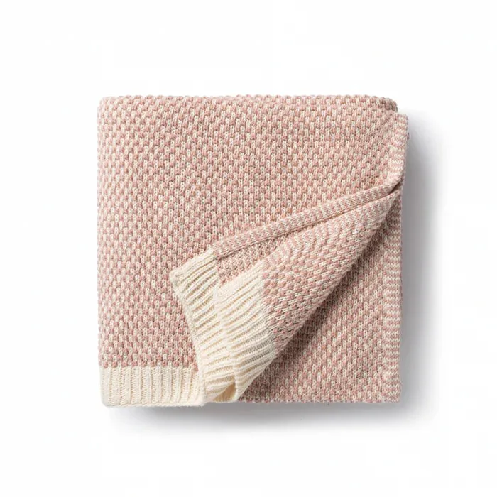 blanket brunello knit - rose blush