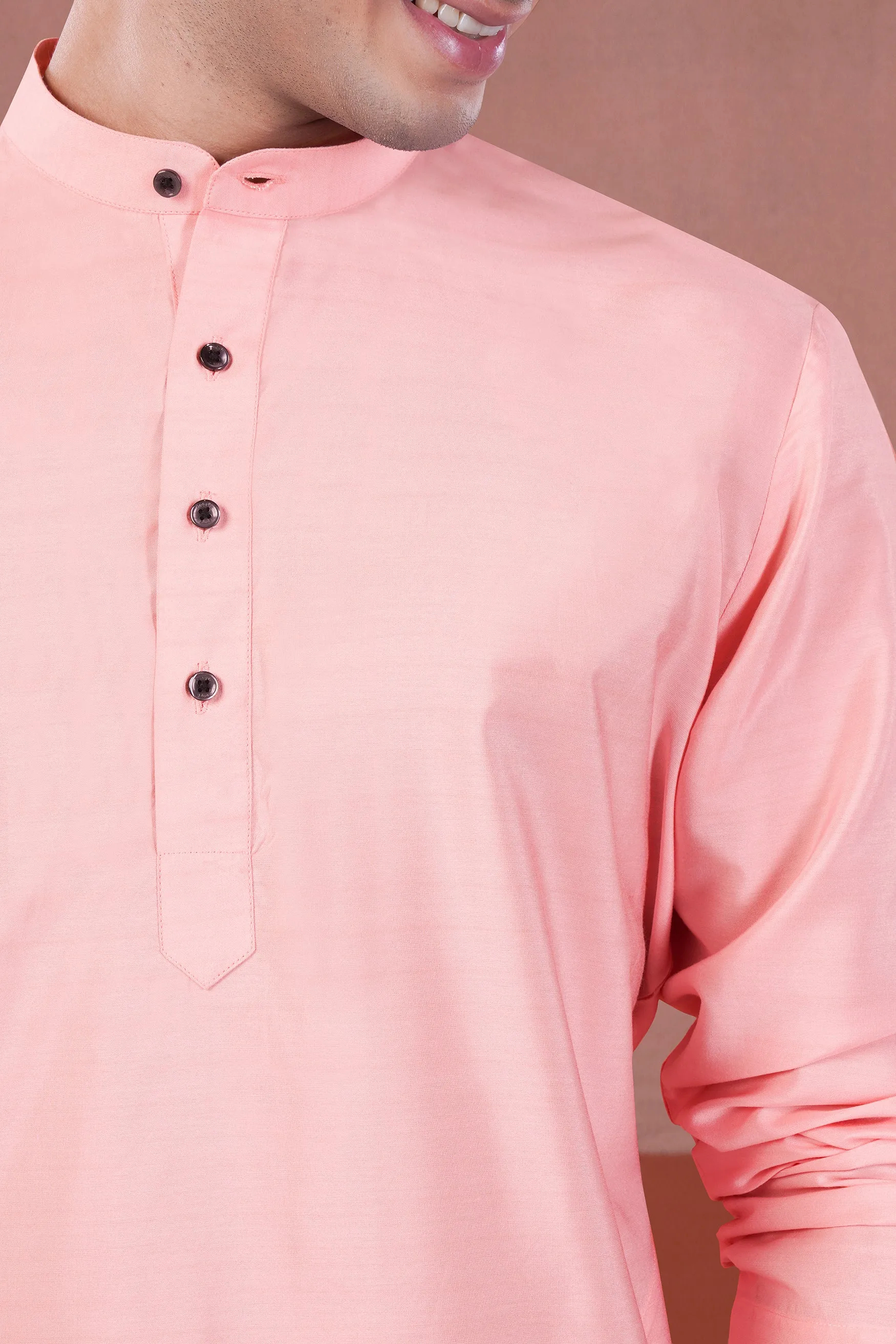 Blossom Pink Subtle Sheen Viscose Kurta