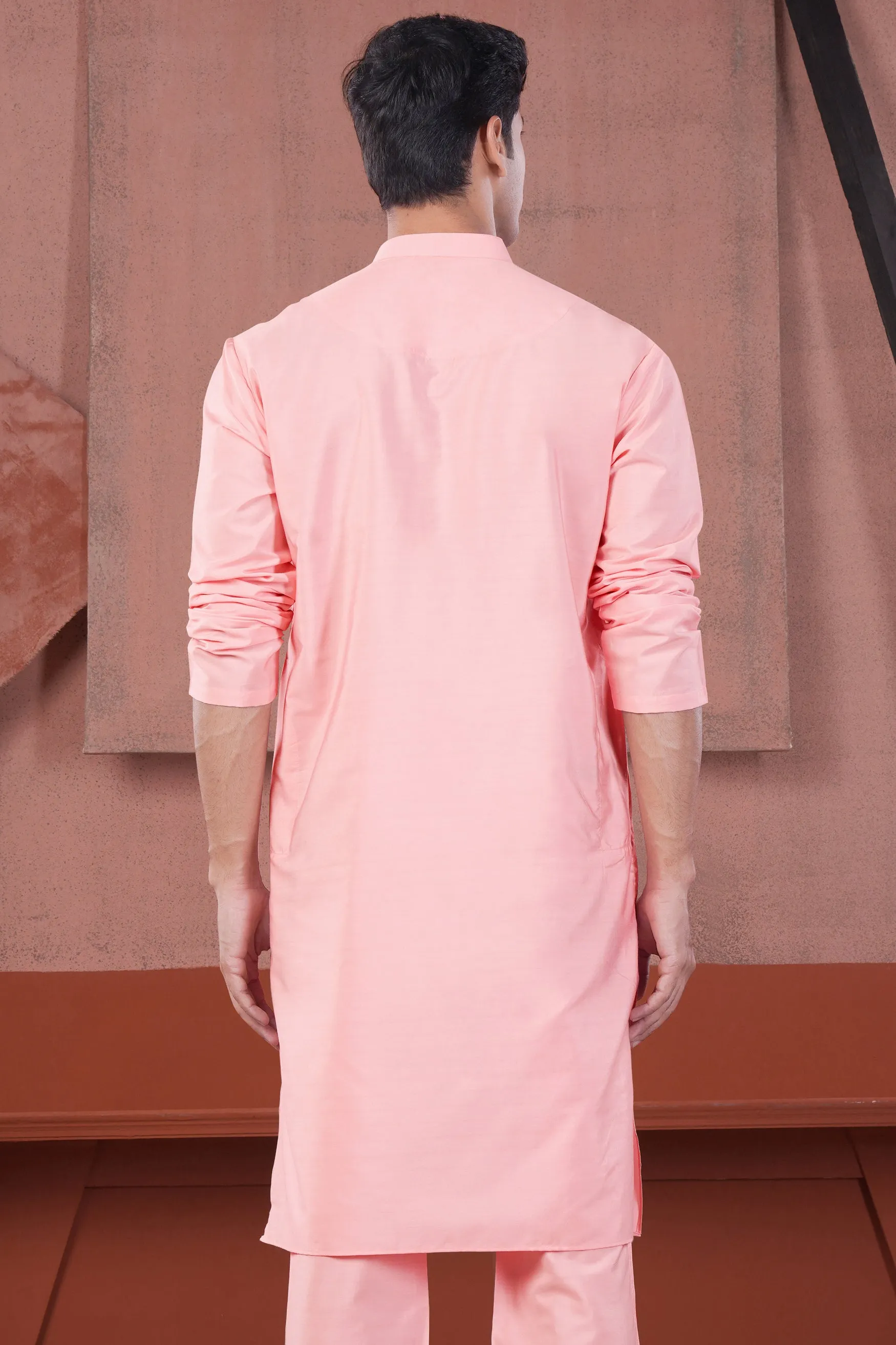 Blossom Pink Subtle Sheen Viscose Kurta